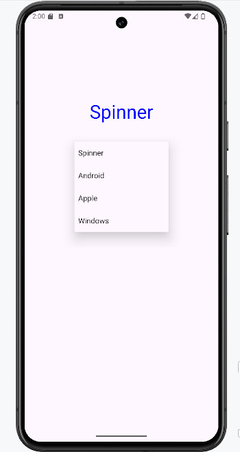 as2024.1spi 01 - [Android & Kotlin] プルダウンで項目選択できるSpinnerを設定
