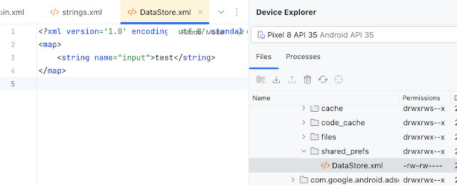 as2024.1shpre 01 - [Android] データを保存し Android Studio で確認 SharedPreferences