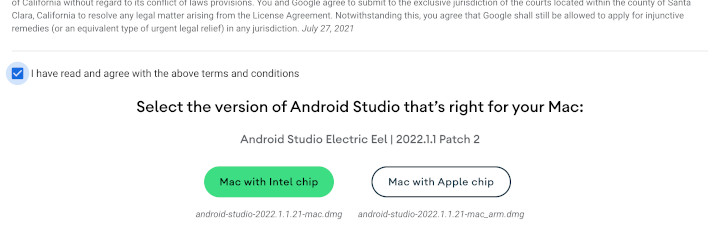 as2022.1.1 m02 - [Android] Android Studio をMacにインストールする