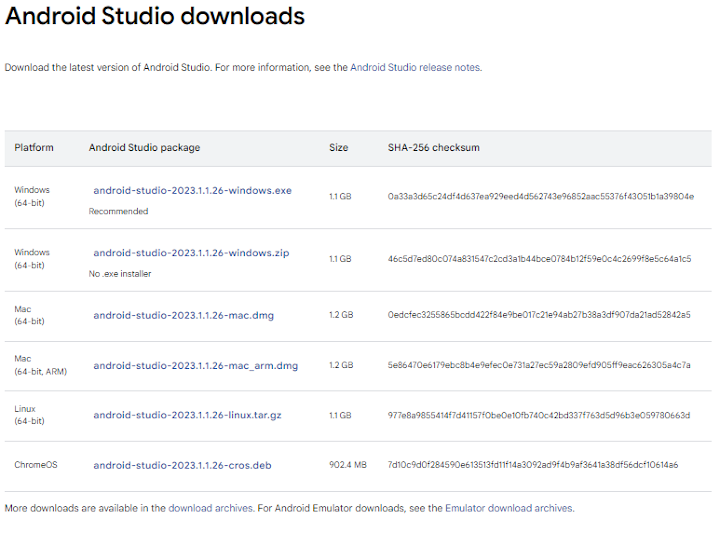 Android Studio Download Free - 2023.1.1.26