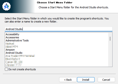 as2023.1.1 04 - [Android] Android Studio をインストールする手順（Windows）
