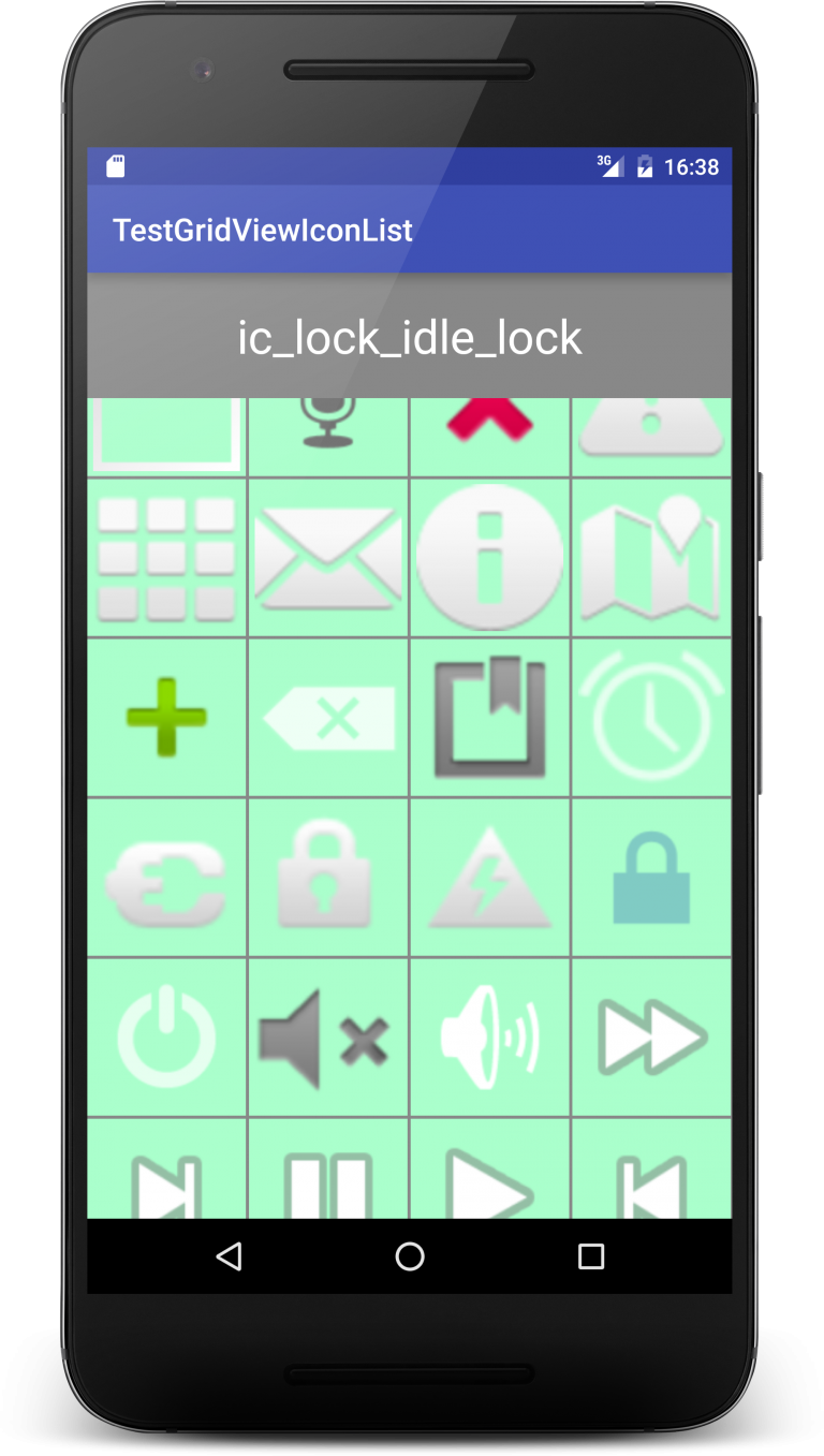 [Android] 標準アイコンをGridViewで表示
