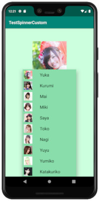 spinner custom 02b - [Android] Spinner をカスタマイズして画像リストを表示する